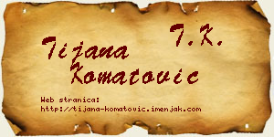 Tijana Komatović vizit kartica